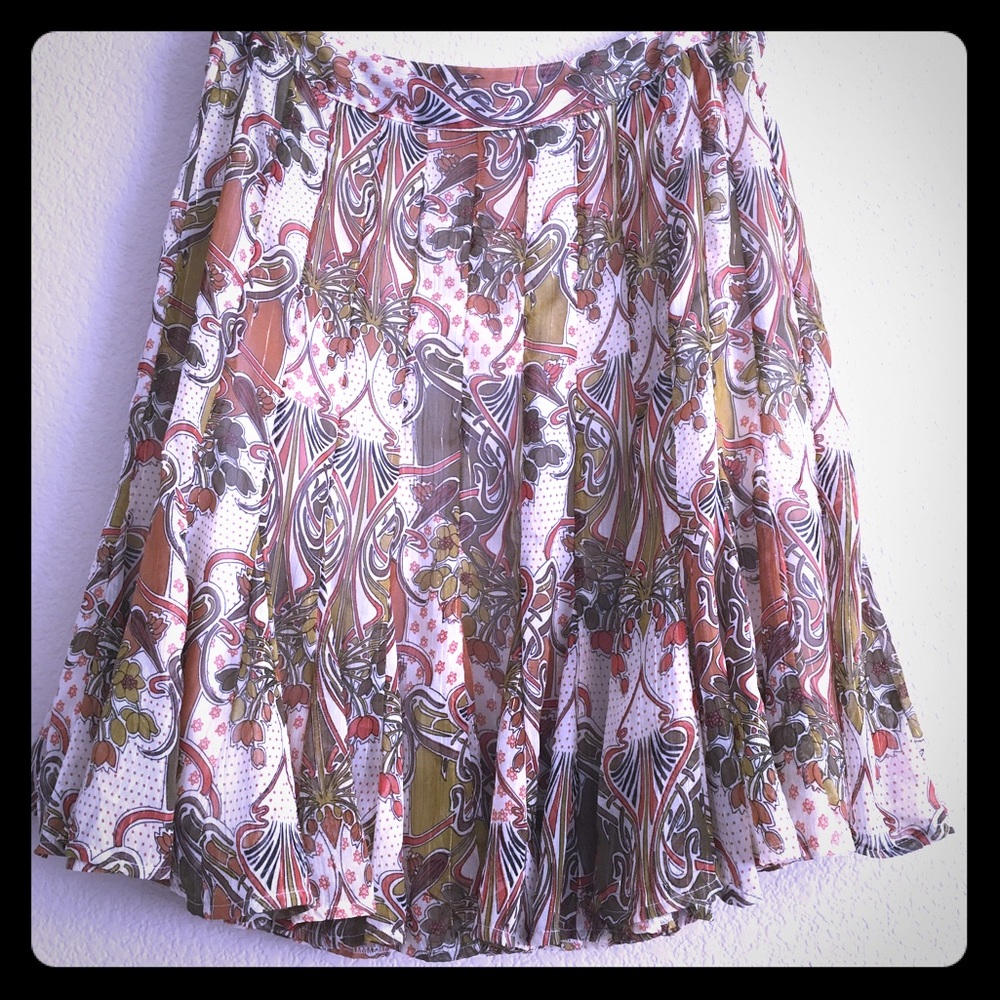 Multi Color Pleated Skirt